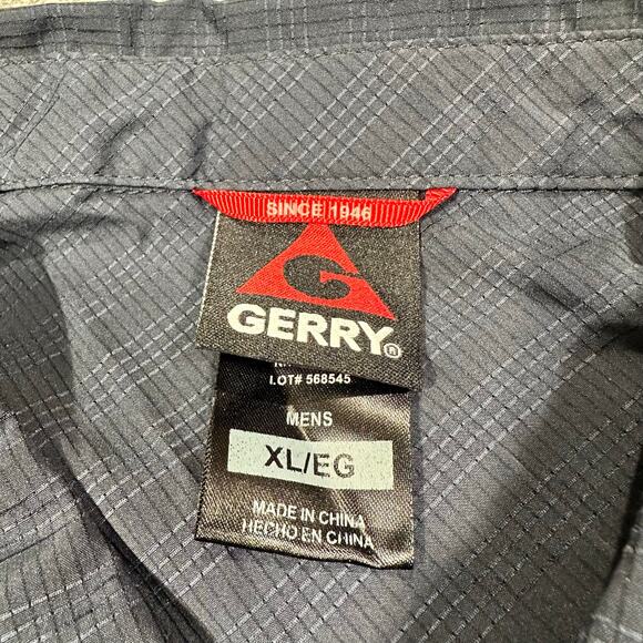 Gerry Men’s Navy Blue Striped Short Sleeve Button Up Shirt Size XL - Picture 6 of 7